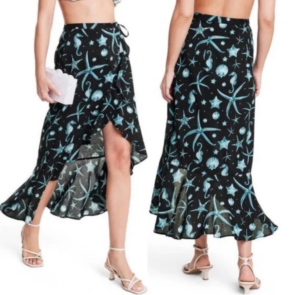 AGUA BENDITA X TARGET Deep Sea Print wrap Skirt Size M NEW